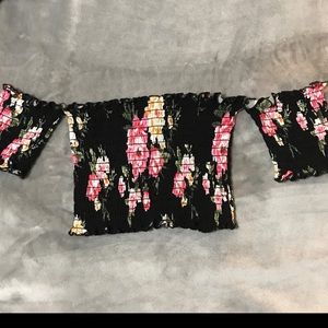 Off the shoulder crop top.